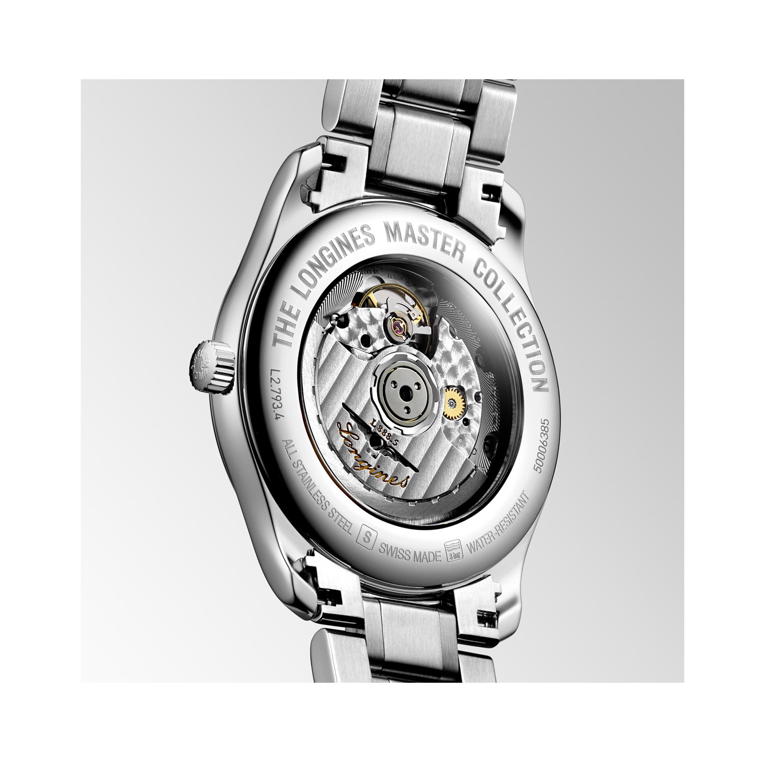 Longines, Master Collection with a 40mm stainless steel case and bracelet strap featuring a date function and a blue dial.