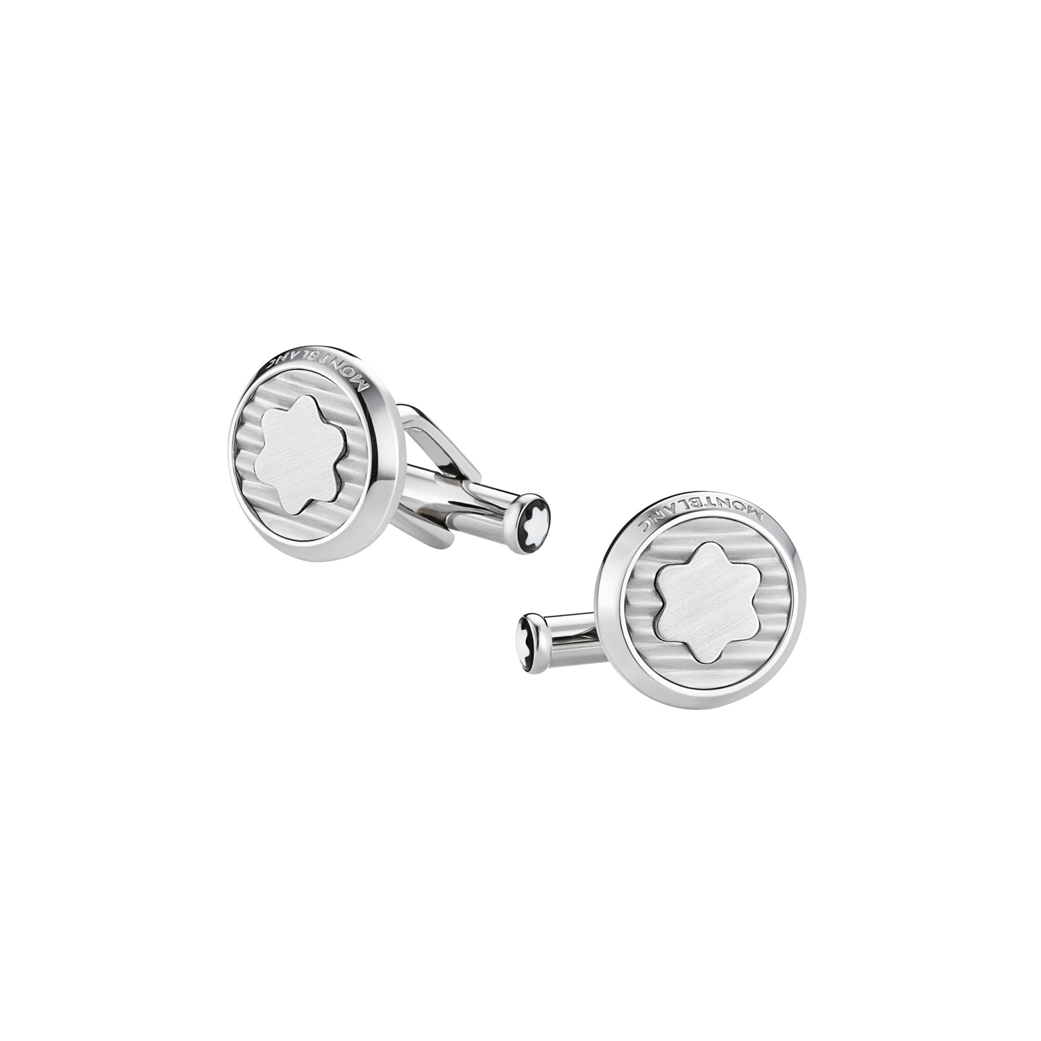 Montblanc, Urban Spirit Cufflinks with Snowcap Engraving A pair of Montblanc Urban Spirit cufflinks crafted in stainless steel featuring the snowcap emblem. They celebrate understated style and elegance.