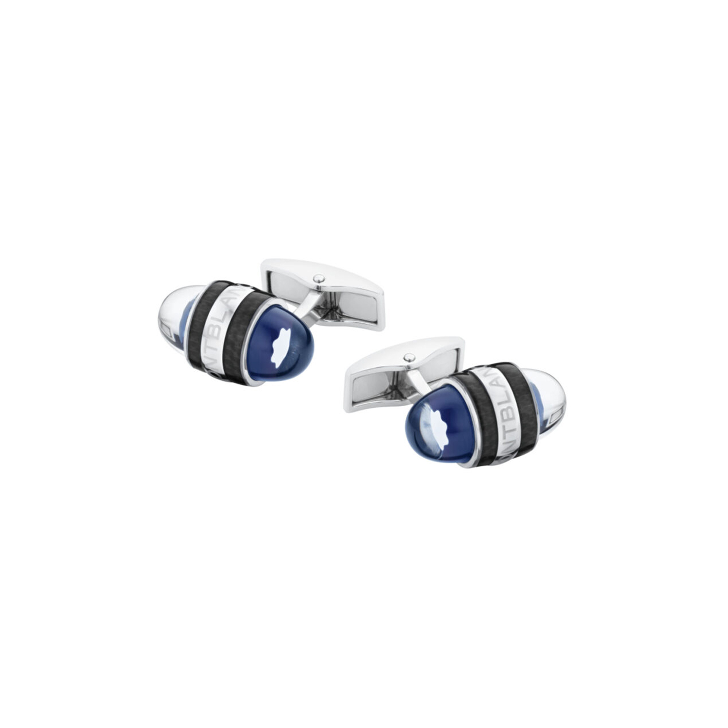 These oval Montblanc StarWalker cufflinks are crafted in stainless steel with the Montblanc emblem, are inspired by the heritage of the Maison.