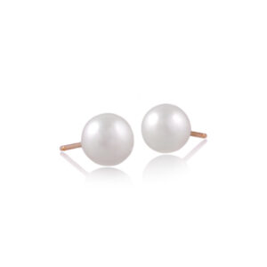 A pair of 9ct yellow gold cultured pearl stud earrings, for pierced ears.