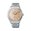Seiko, Presage Classic Series 'Araigaki' with a 40.2mm stainless steel case and bracelet strap featuring a date function and a pale persimmon coloured dial.