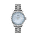 Tissot, Ballade Ice Blue, Quartz Women's Watch Tissot, Ballade with a 34mm stainless steel case and bracelet strap featuring a date function and an ice blue guilloché dial.