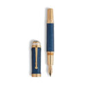 Montblanc, Great Characters Homage to Queen Special Edition Fountain Pen A Montblanc, Great Characters Homage to Queen Special Edition fountain pen crafted in blue precious resin, gold coated fittings and a solid Au 585 gold nib with special embossing.
