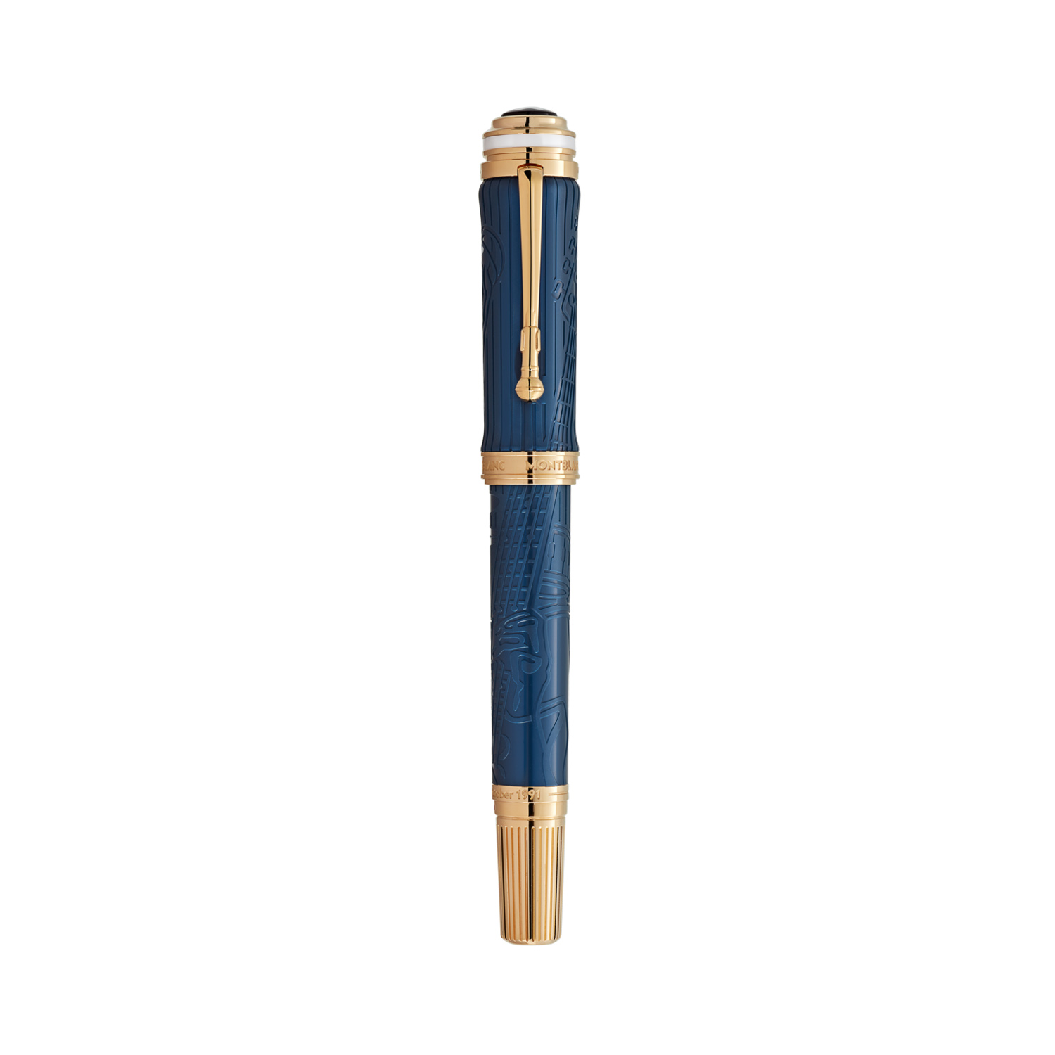 Montblanc, Great Characters Homage to Queen Special Edition Fountain Pen A Montblanc, Great Characters Homage to Queen Special Edition fountain pen crafted in blue precious resin, gold coated fittings and a solid Au 585 gold nib with special embossing.