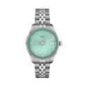 Tissot, Ballade Light Green, Quartz Women's Watch Tissot, Ballade with a 34mm stainless steel case and bracelet strap featuring a date function and a light green guilloché dial.