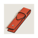 A Montblanc, Envelope tangerine pen pouch crafted in embossed sartorial leather with space to hold one writing instrument with a folding closure.