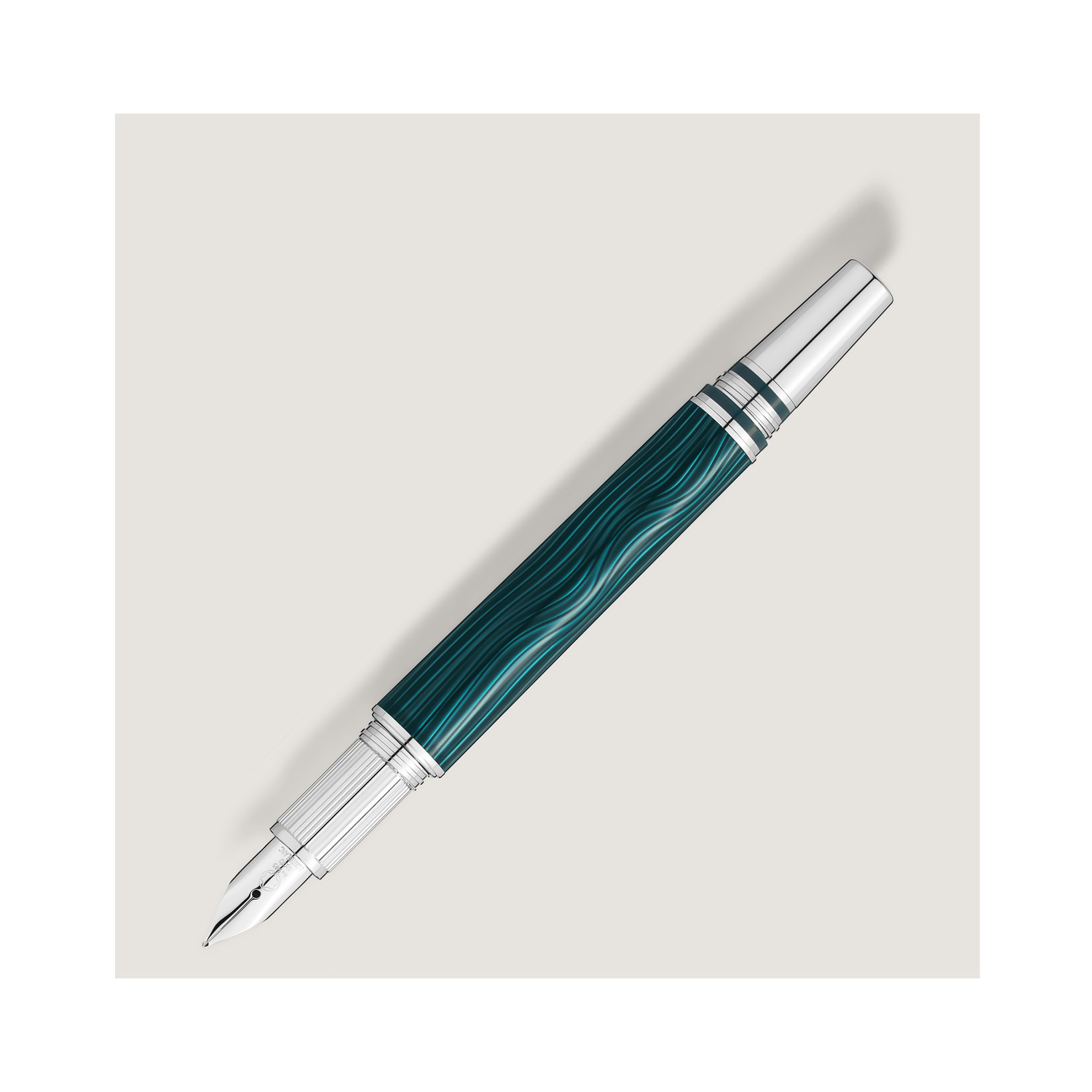 Montblanc, StarWalker PolarGreen Metal Fountain Pen A Montblanc, StarWalker PolarGreen metal fountain pen crafted in green precious resin with platinum-coated fittings.