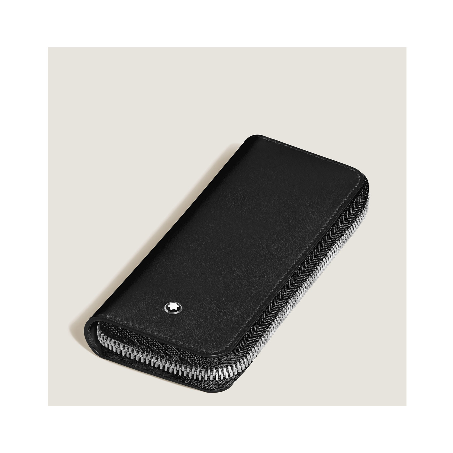 Montblanc, Meisterstück Black 2-Pen Pouch with Zip A Montblanc, Meisterstück 2-pen pouch crafted in luxurious, black smooth leather with space for two writing instruments and a zip closure.
