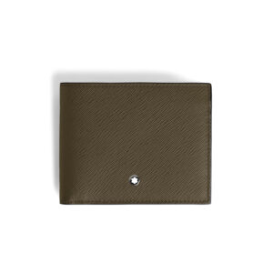 A Montblanc, Sartorial wallet crafted in khaki embossed leather with six dedicated spaces for cards, two compartments for banknotes and two additional smaller pockets.