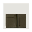 A Montblanc, Sartorial card holder crafted in khaki coloured leather featuring three credit card slots, a business card compartment, an additional interior pocket and a fourth exterior credit card slot.