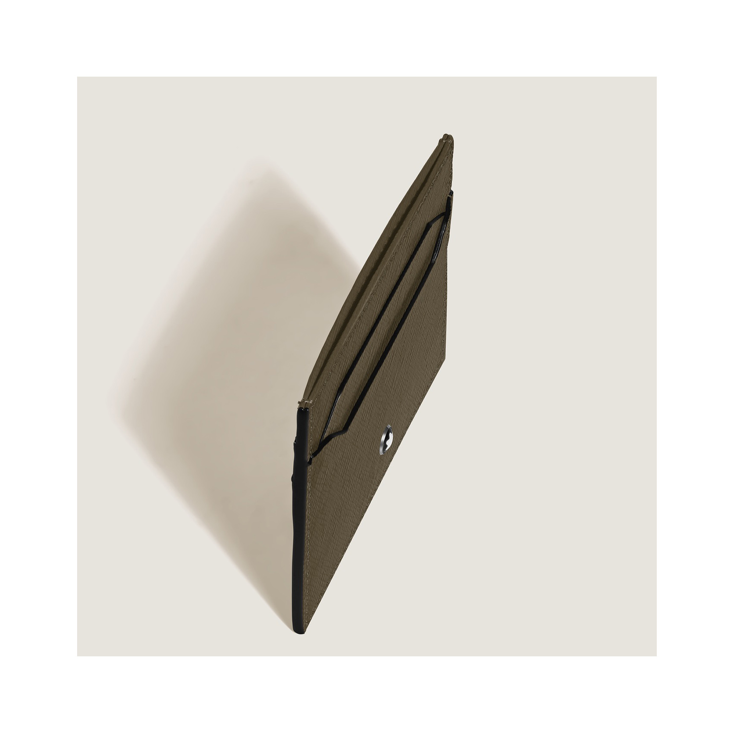 A Montblanc, Sartorial card holder crafted in khaki, saffiano-printed leather with space for up to five credit cards and finished with the Montblanc emblem on the front.