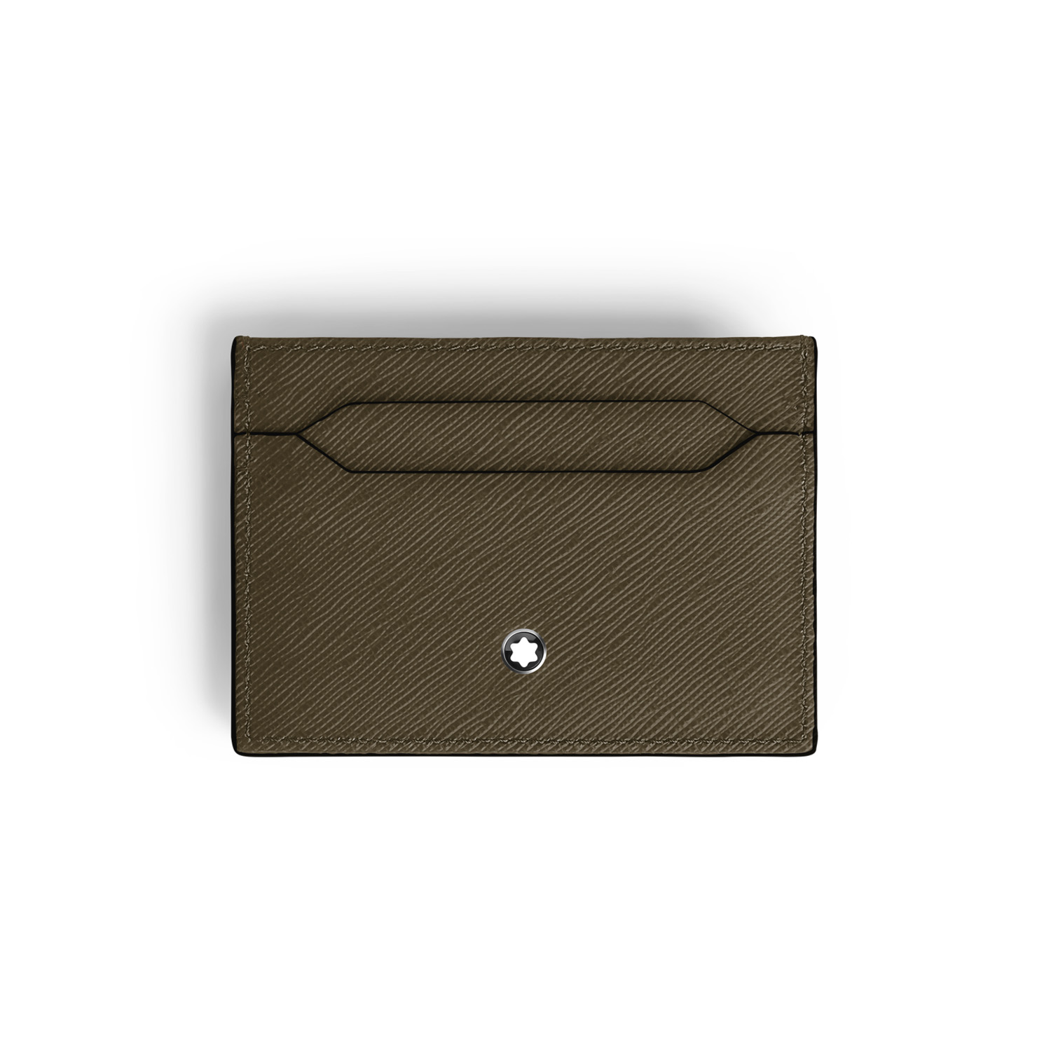 A Montblanc, Sartorial card holder crafted in khaki, saffiano-printed leather with space for up to five credit cards and finished with the Montblanc emblem on the front.