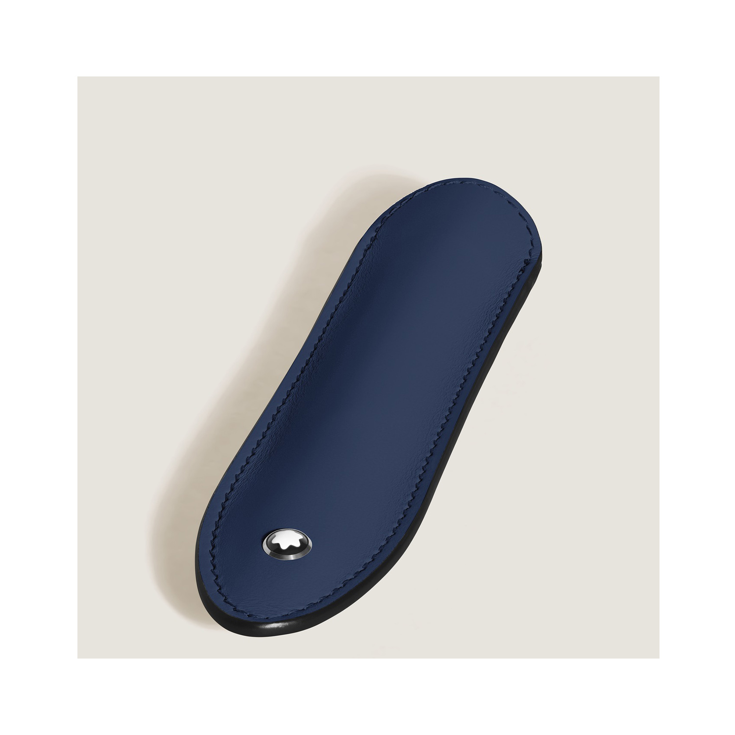 A Montblanc, Meisterstück pen sleeve crafted in ink blue coloured calfskin leather, made to carry one writing instrument.