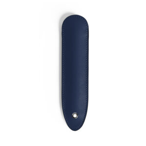A Montblanc, Meisterstück pen sleeve crafted in ink blue coloured calfskin leather, made to carry one writing instrument.