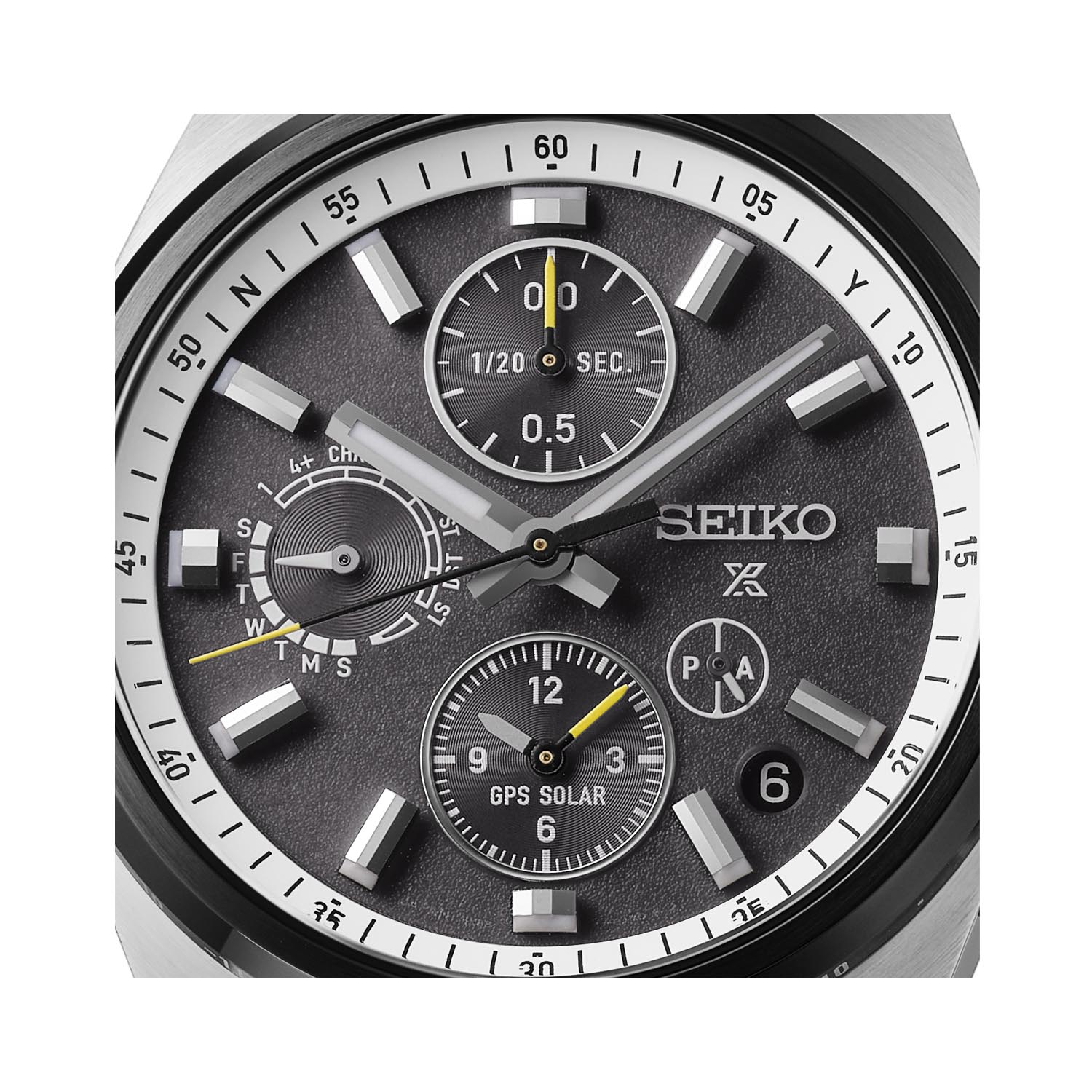 Seiko, Prospex Speedtimer GPS, Solar Men's Watch Seiko, Prospex Speedtimer GPS with a 42mm stainless steel case and bracelet strap featuring a GPS function, chronograph and a date function on a black dial.