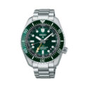 Seiko, Prospex 'Marine Green' with a 42mm stainless steel case and bracelet strap featuring a date function and a green dial and ceramic bezel.