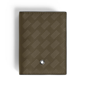 A Montblanc, Extreme card holder crafted in embossed khaki coloured leather.