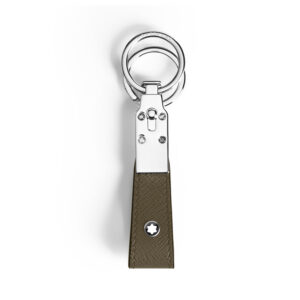 A Montblanc, Sartorial loop key holder crafted in khaki Saffiano-printed leather and shaped into a loop, featuring increased functionality with the detachable ring to loop in several keys.