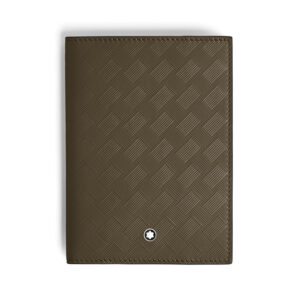 Montblanc, Extreme 3.0 passport holder crafted in distinct khaki coloured leather printed with the signature Extreme 3.0 motif.