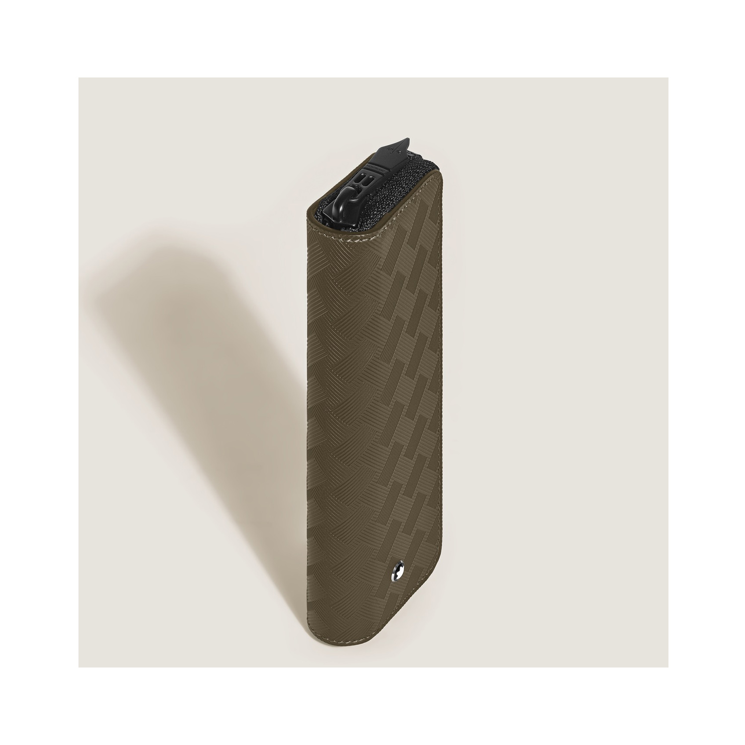 Montblanc, Extreme 3.0 pen pouch crafted in khaki coloured leather and embossed with the Extreme 3.0 pattern.