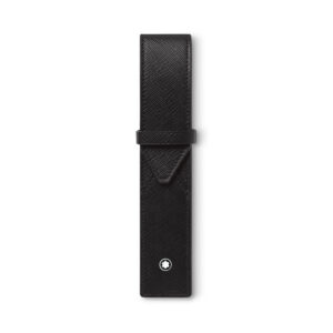 A Montblanc, Sartorial pen pouch crafted in black full grain leather with an envelope closure, made to hold one writing instrument.