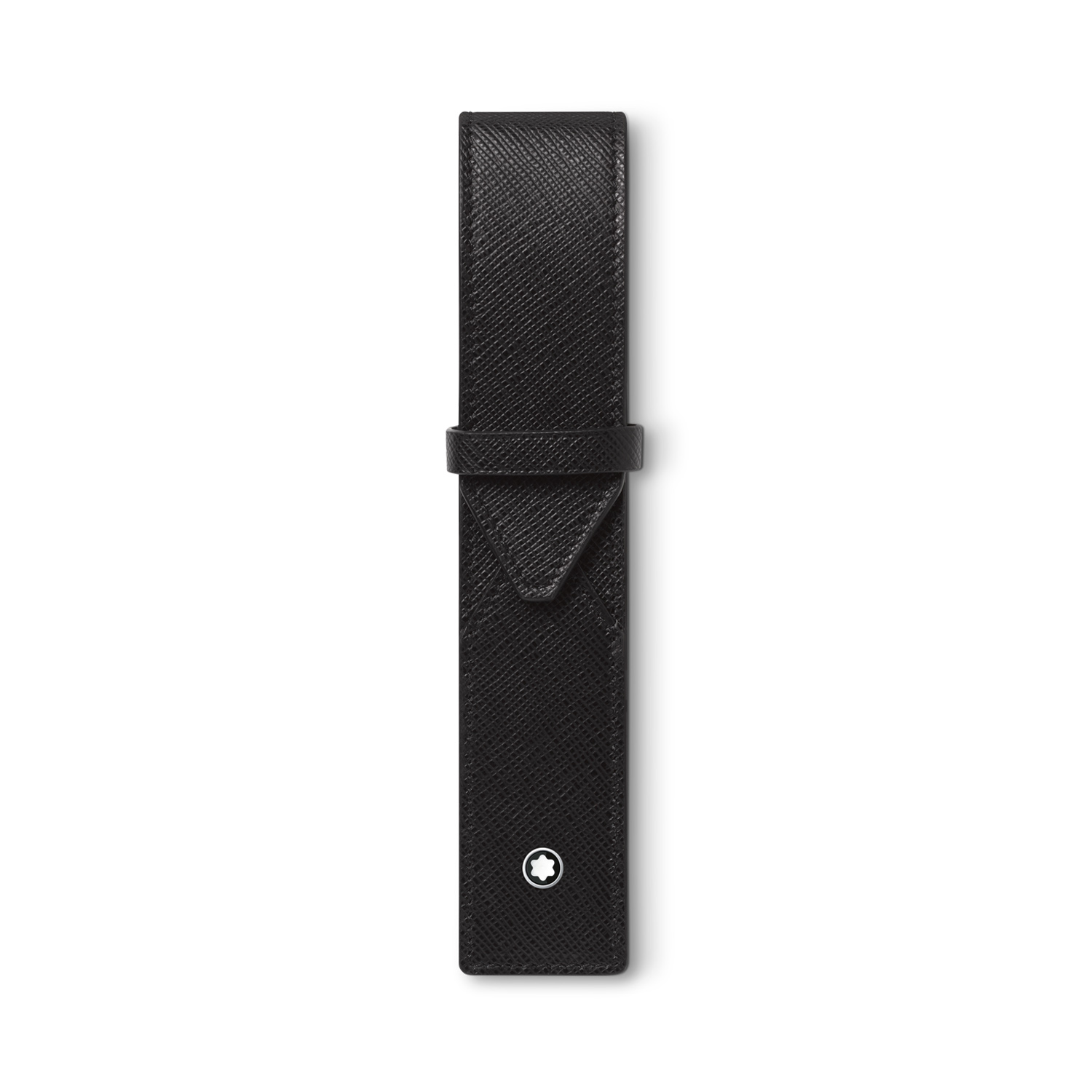 A Montblanc, Sartorial pen pouch crafted in black full grain leather with an envelope closure, made to hold one writing instrument.