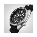 Seiko, Prospex 'Turtle', Automatic Men's Watch Seiko, Prospex 'Turtle' with a 45mm stainless steel case and a black silicone strap featuring a day date function and a black dial and bezel.