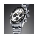 Seiko, Prospex White Speedtimer 1969 Re-Creation, Solar Men's Watch Seiko, Prospex Speedtimer 1969 Re-Creation with a 39mm stainless steel case and bracelet strap featuring a date function, chronograph and a white dial with a black bezel.