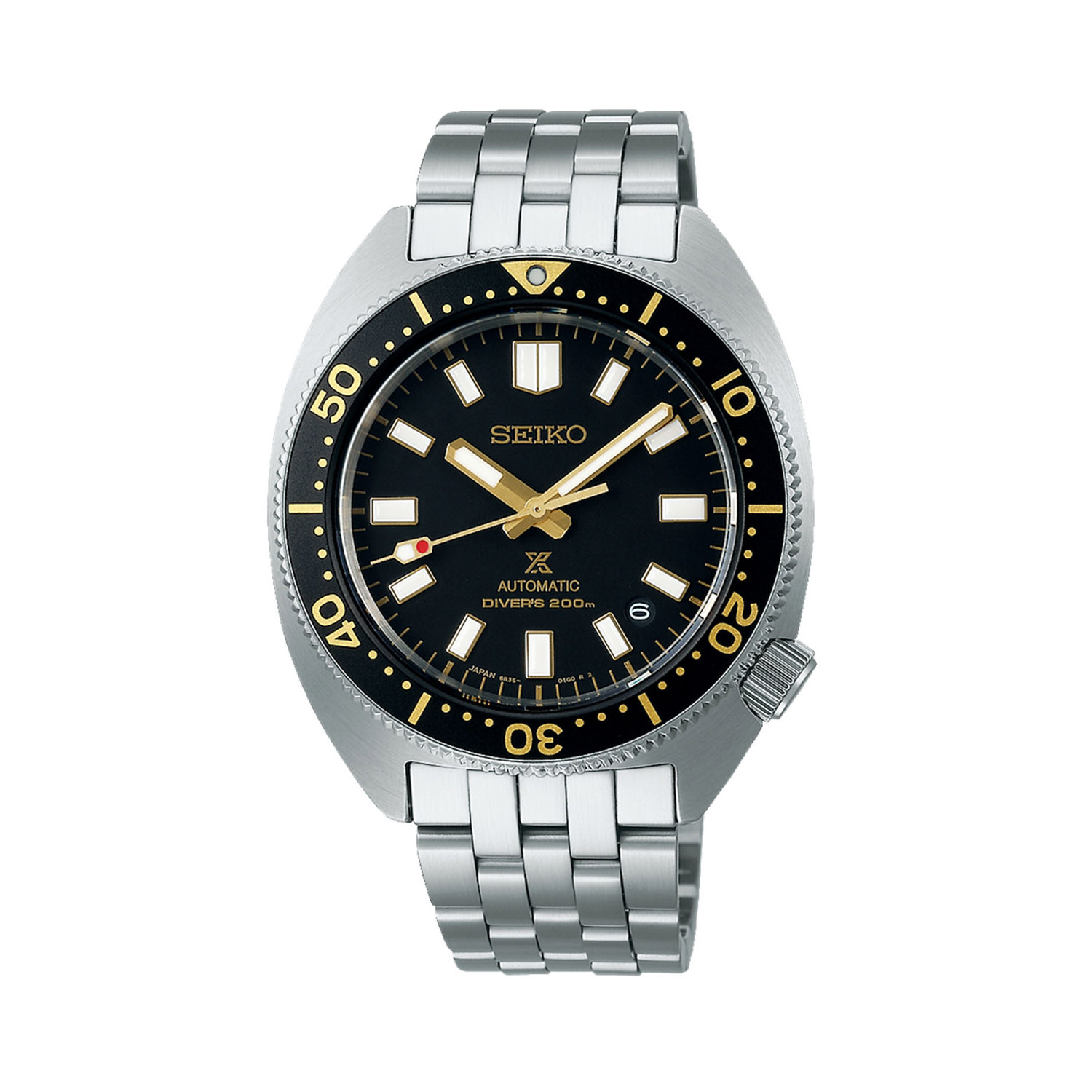 Seiko, Prospex Heritage 'Turtle' 1968 Re-Interpretation, Automatic Men's Watch Seiko, Prospex Heitage 'Turtle' 1968 Re-Interpretation with a 41mm stainless steel case and bracelet strap featuring a date function and a black dial and black ceramic bezel.