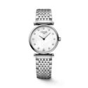 Longines, La Grande Classique with a 24mm stainless steel case and bracelet strap featuring a mother of pearl diamond set dial.