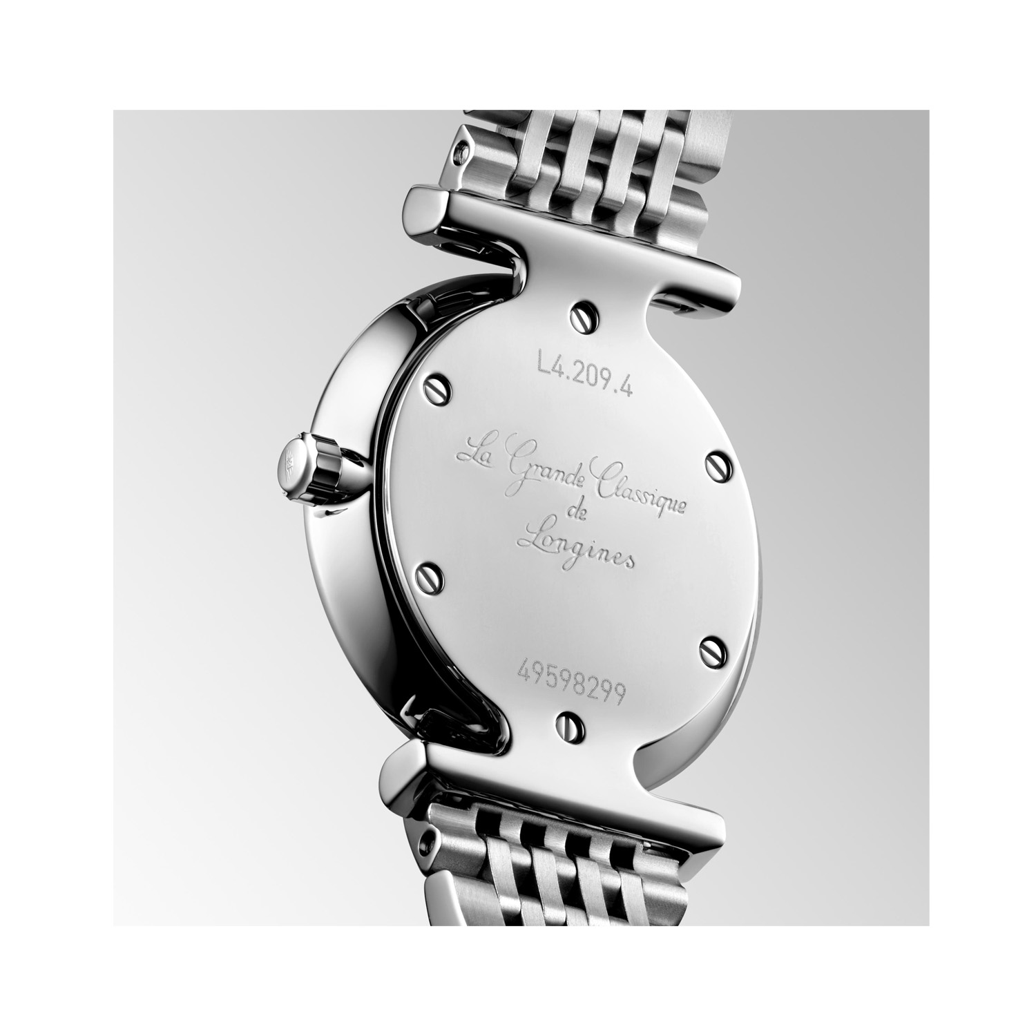 Longines, La Grande Classique with a 24mm stainless steel case and bracelet strap featuring a mother of pearl diamond set dial.