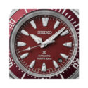Seiko, Prospex 4R Red with a 41.7mm stainless steel case and bracelet strap featuring a date function and a red dial with a red ceramic bezel.