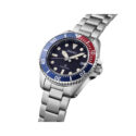 Seiko, Prospex Diver’s in Blue-Red-Blue, Solar Men's Watch Seiko, Prospex Diver's in Blue-Red-Blue with a 41mm stainless steel case and bracelet strap featuring a date function with a blue dial and a blue and red bezel.