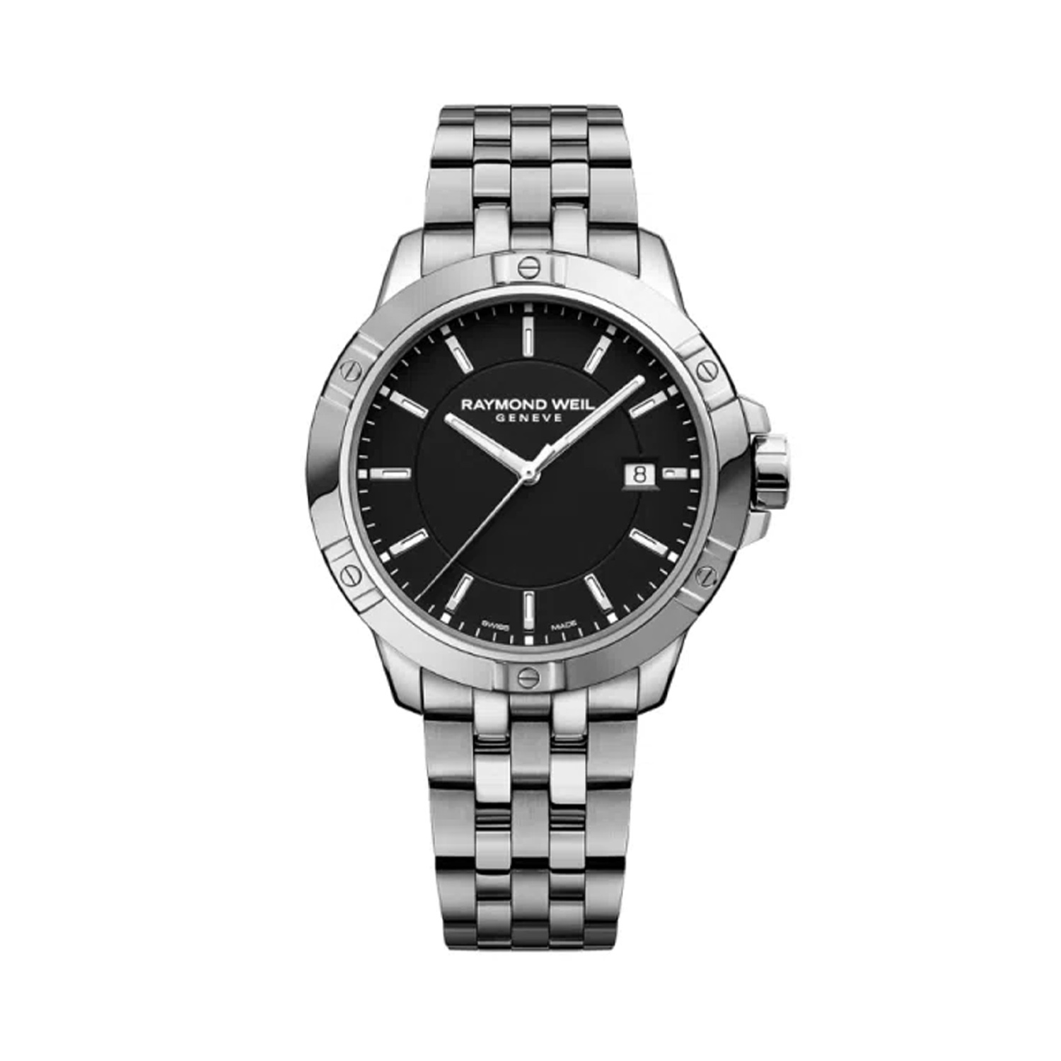 Raymond Weil, Tango Black, Quartz Men's Watch Raymond Weil, Tango with a 41mm stainless steel case and bracelet strap featuring a date function and a black dial.