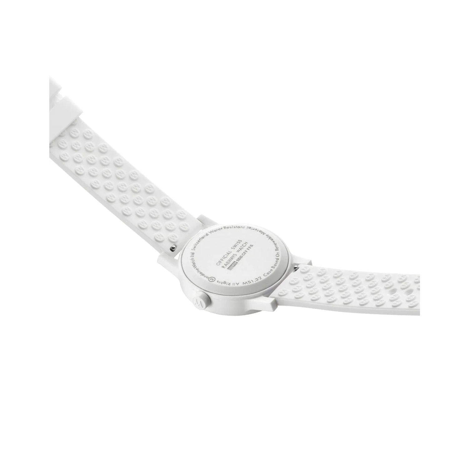 Mondaine, Essence White Dial & Strap, Quartz Women's Watch Mondaine, Essence with a 32mm caster oil case and a white silicone strap featuring a white dial.