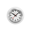 Mondaine, Globe Clock in white with a 60mm stainless steel and white silicone outer case featuring a white dial.