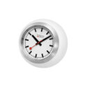 Mondaine, Globe Clock in white with a 60mm stainless steel and white silicone outer case featuring a white dial.