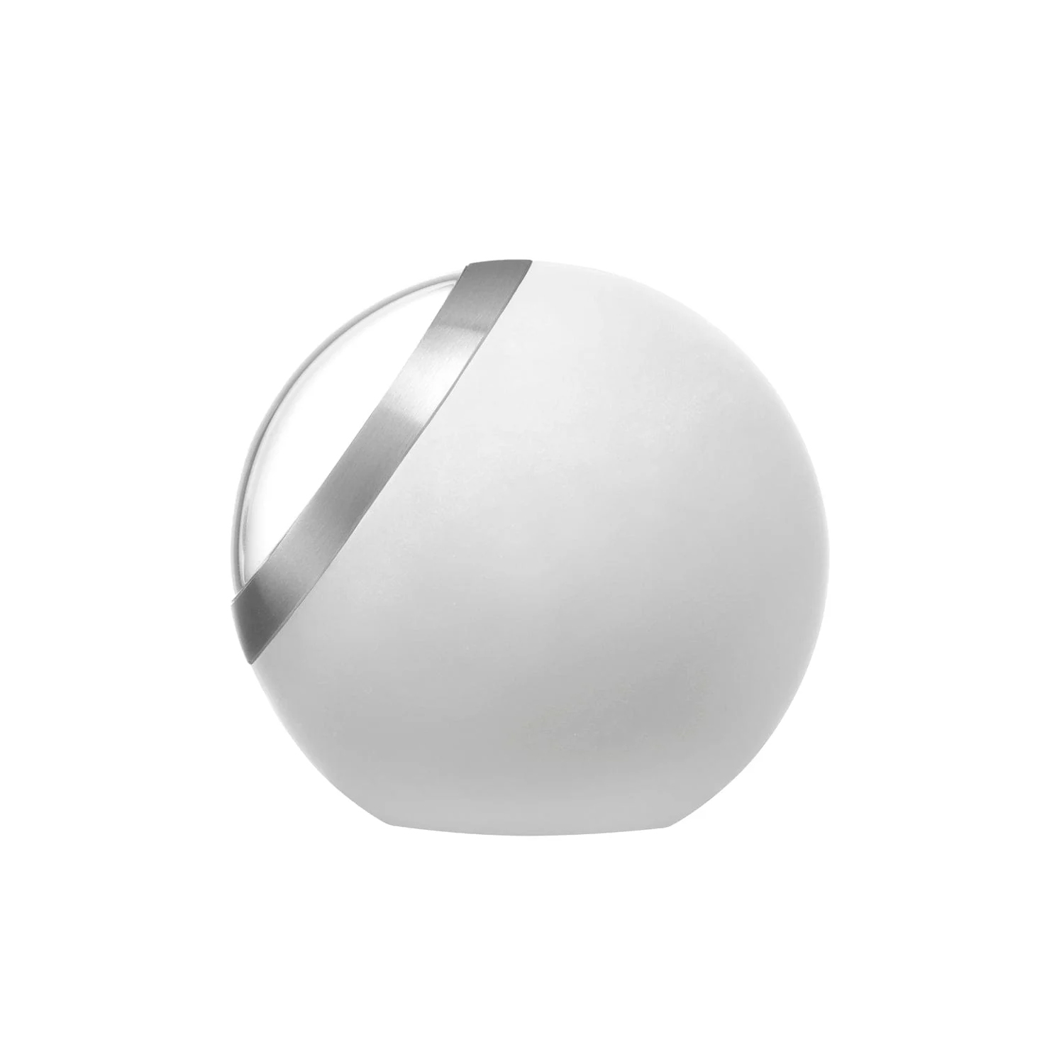 Mondaine, Globe Clock in white with a 60mm stainless steel and white silicone outer case featuring a white dial.