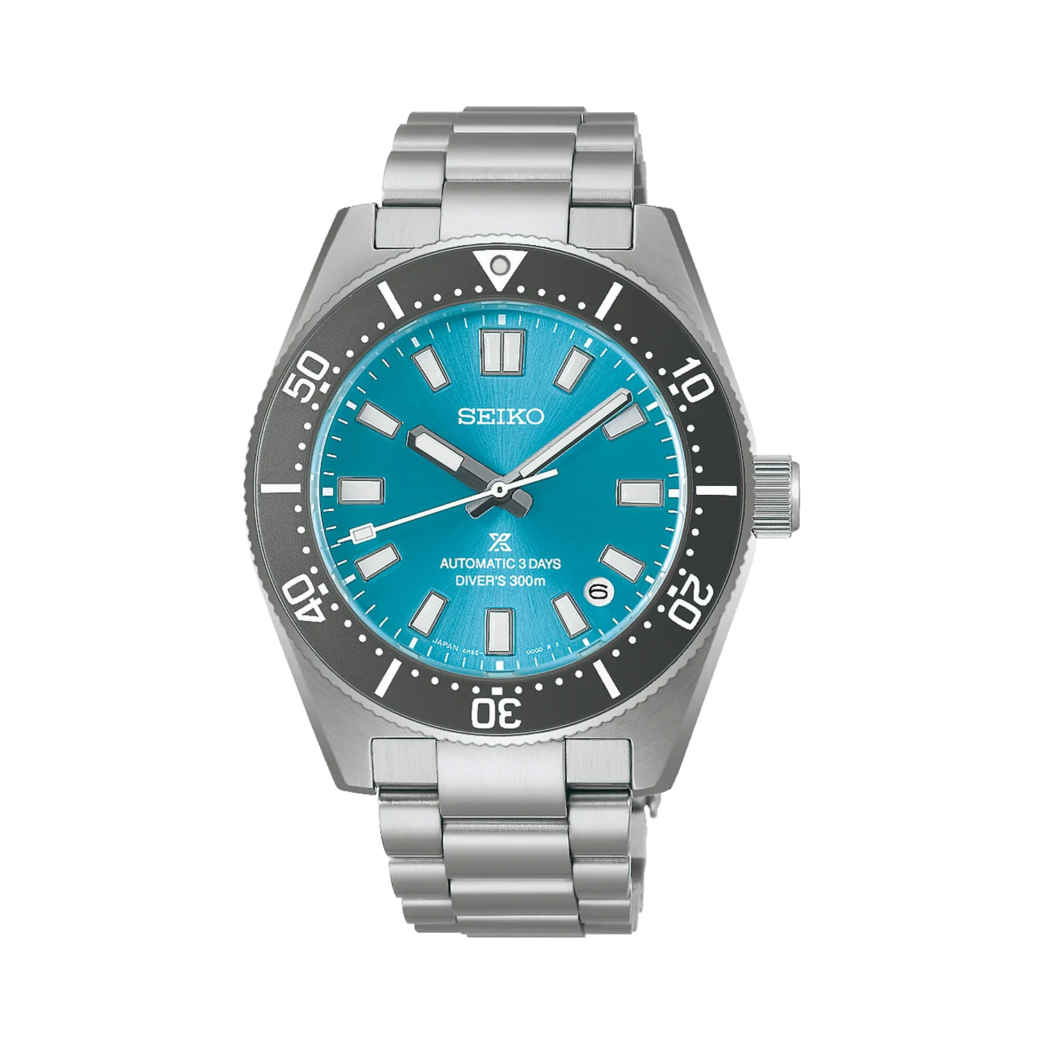 Seiko, Prospex 1965 Heritage Diver 'Tranquil Teal' Limited Edition, Automatic Men's Watch Seiko, Prospex 1965 Heritage Diver 'Tranquil Teal' Save The Ocean Limited Edition with a 40mm stainless steel case and bracelet strap featuring date function with a teal dial and a grey bezel.
