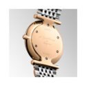 Longines, La Grande Classique with a 29mm stainless steel and rose gold PVD coated case and bracelet strap featuring a sunray green diamond set dial.