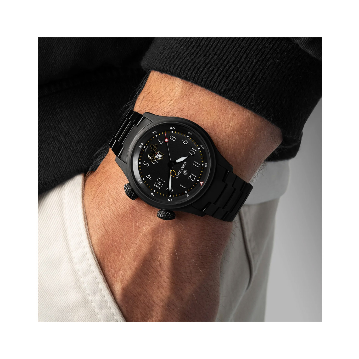 Bremont, Altitude MB Meteor 'Felix the Cat' Titanium Strap Limited Edition, Automatic Men's Watch Bremont, Altitude MB Meteor 'Felix the Cat' Limited Edition with a 42mm titanium case and a black titanium strap featuring a date function and a black dial.