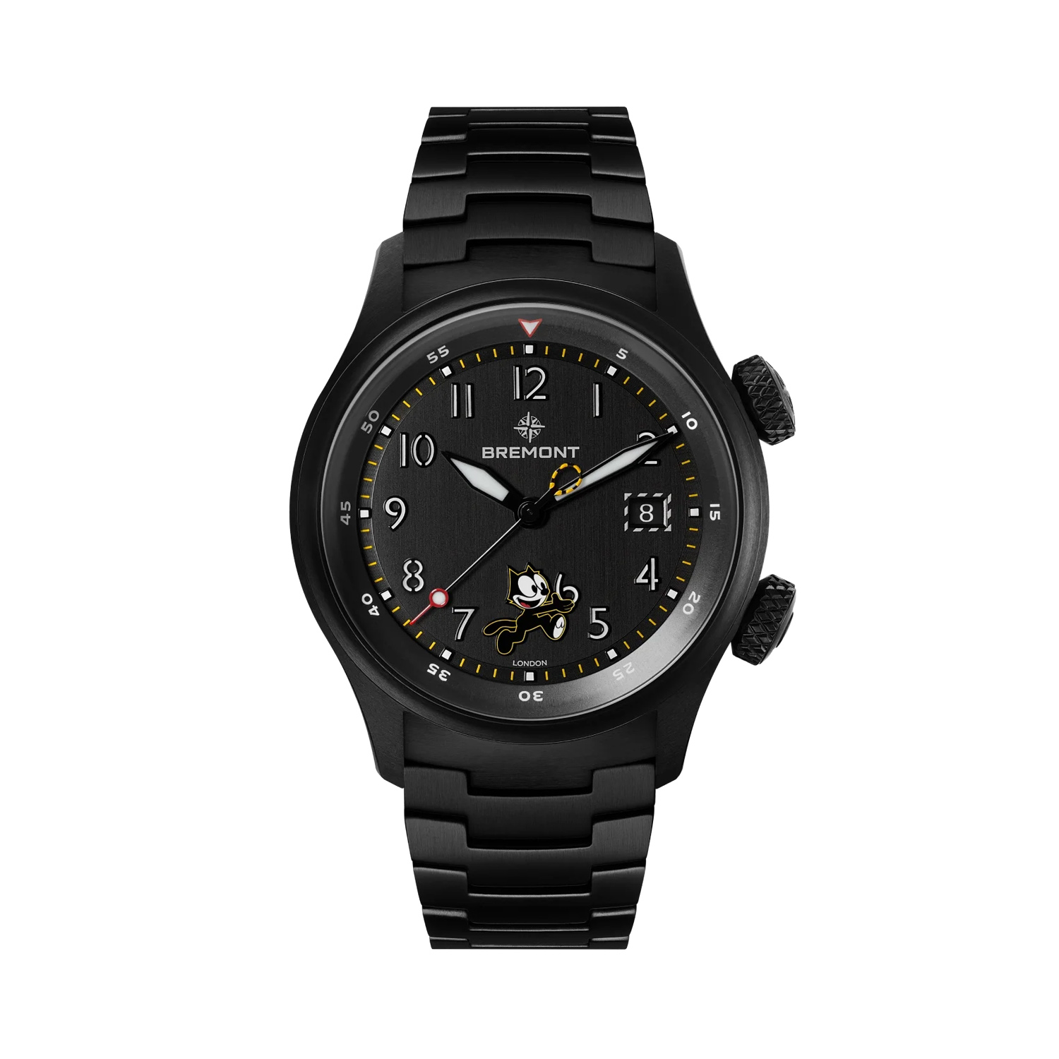 Bremont, Altitude MB Meteor 'Felix the Cat' Titanium Strap Limited Edition, Automatic Men's Watch Bremont, Altitude MB Meteor 'Felix the Cat' Limited Edition with a 42mm titanium case and a black titanium strap featuring a date function and a black dial.