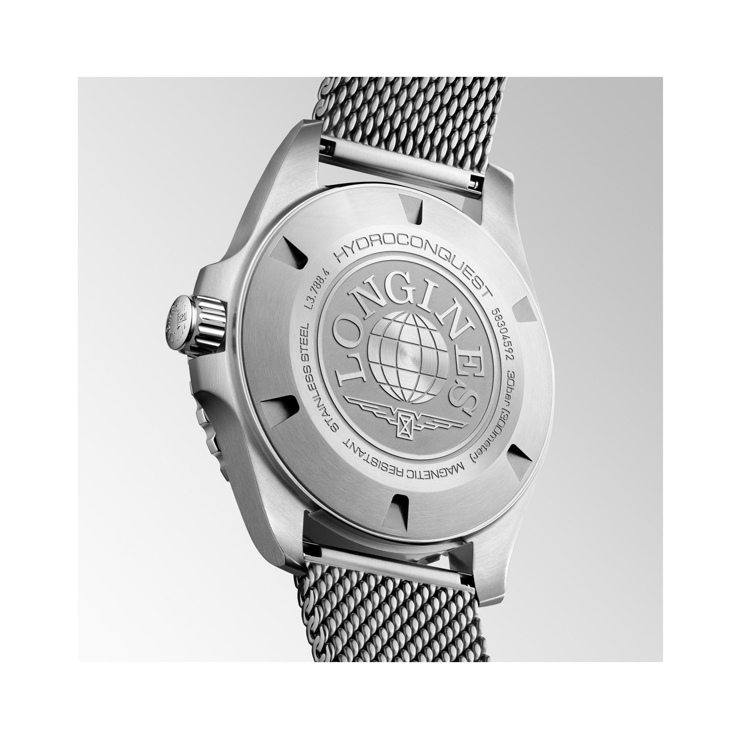 Longines, HydroConquest Frosted Blue Dial, Automatic Men's Watch Longines, HydroConquest with a 42mm stainless steel case and bracelet strap featuring a date function and a frosted blue dial and black bezel.