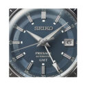 Seiko, Presage, 'Petrol Blue' Style 60s Road Trip, Automatic, GMT Men's Watch Seiko, Presage 'Petrol Blue' Style 60s Road Trip with a 40.7mm stainless steel case and bracelet strap featuring a date and GMT function, blue dial and a black bezel.