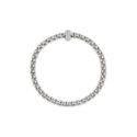 An 18ct white gold Flex'It bracelet with a single pave’ diamond set rondel belonging to the FOPE EKA collection.
