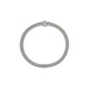 An 18ct white gold Flex'It bracelet with a single diamond set rondel belonging to the FOPE Solo collection.