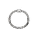 An 18ct white gold Flex'It bracelet with a large white gold polished diamond set rondel belonging to the FOPE Love Nest collection.