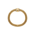 FOPE, Love Nest Collection, 18ct Yellow Gold Diamond Flex'It Bracelet: 1.07 carats An 18ct yellow gold Flex’It bracelet with a large yellow gold polished diamond set rondel belonging to the FOPE Love Nest collection.