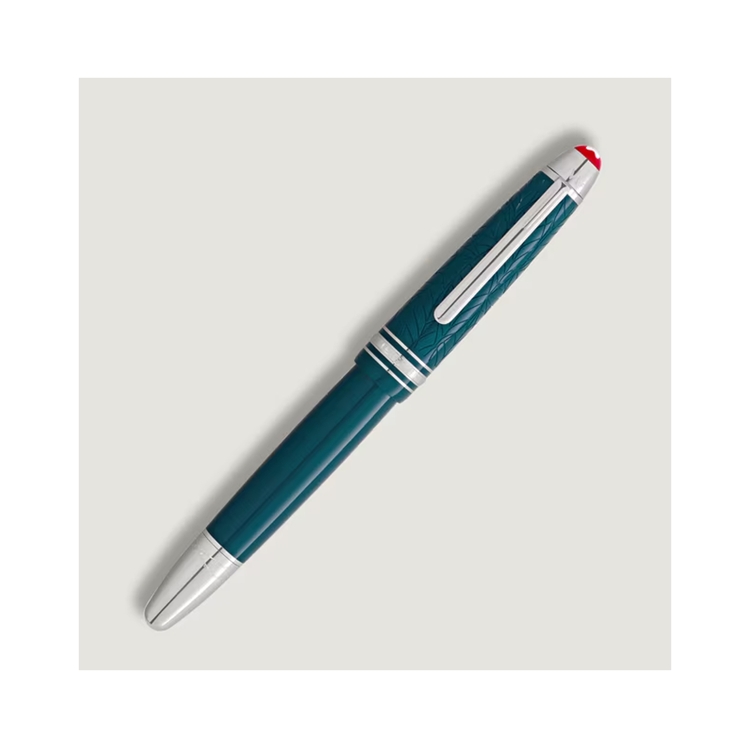 A Montblanc, Meisterstück Romeo & Juliet LeGrand Fountain Pen crafted in teal coloured precious resin.