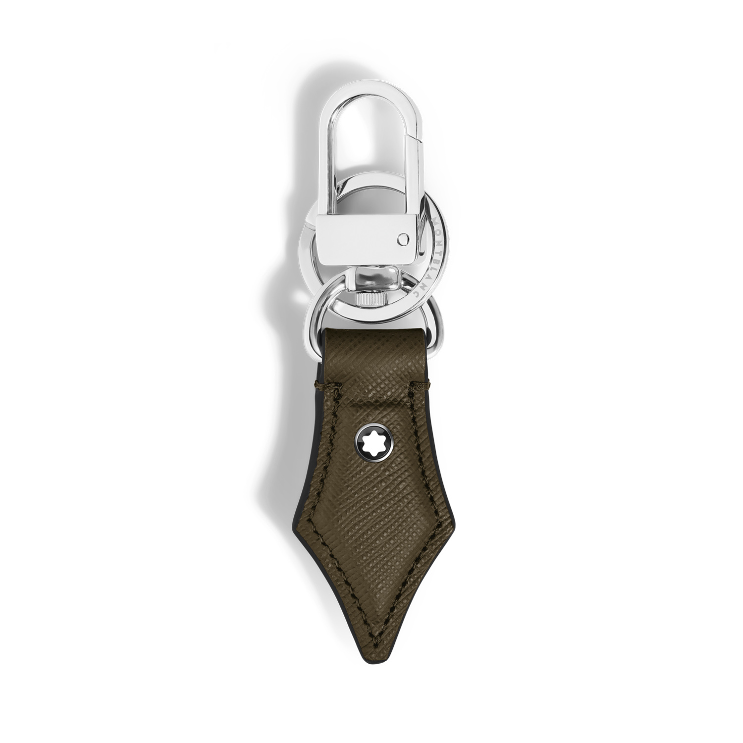 Montblanc, Sartorial Khaki Nib Key Holder A Montblanc, Sartorial nib key holder in khaki sartorial leather and shaped to resemble the shape of a pen nib.